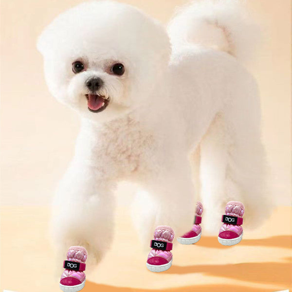 HKM-5381565 Non-Slip Waterproof Dog Shoes for Winter with Warm Cotton Lining - Available in Multiple Colors and Sizes