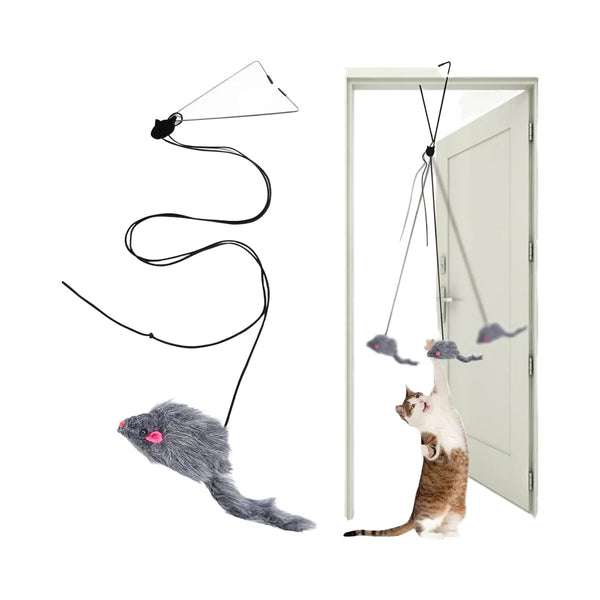 HKM-538259 Retractable Cat Teaser Toy with Feather for Indoor Kitten Play