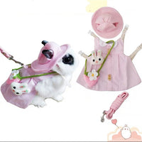 HKM-5383101 Cute Cotton Rabbit Harness and Leash Set for Small Pets