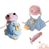 HKM-5383101 Cute Cotton Rabbit Harness and Leash Set for Small Pets