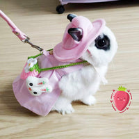 HKM-5383101 Cute Cotton Rabbit Harness and Leash Set for Small Pets