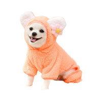 HKM-5385277 Fleece-Lined Four-Legged Pet Outfits for Dogs and Cats in Blue or Orange-Pink Bear Designs