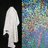 HKM-538579 Reflective Crack Silver Glitter Fabric with Geometric Pattern for Clothing, 135cm Wide