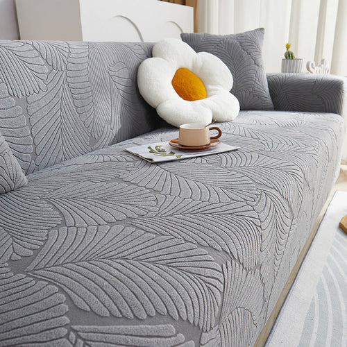 HKM-538643 Universal Jacquard Velvet Chaise Sofa Cover, Stain-Resistant, Modern Floral Pattern Options