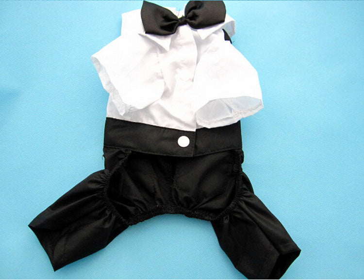 HKM-5388861 Elegant Pet Wedding Outfit with Stylish Trousers - Casual Cloth Design in Multiple Sizes