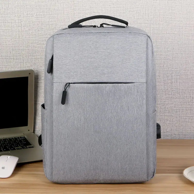 HKM-538963 Waterproof Oxford Polyester Laptop Backpack with USB Charging Port - Customisable Unisex Rucksack for Business Use