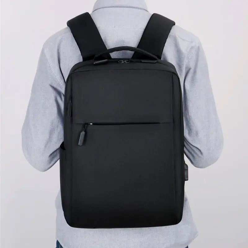 HKM-538963 Waterproof Oxford Polyester Laptop Backpack with USB Charging Port - Customisable Unisex Rucksack for Business Use