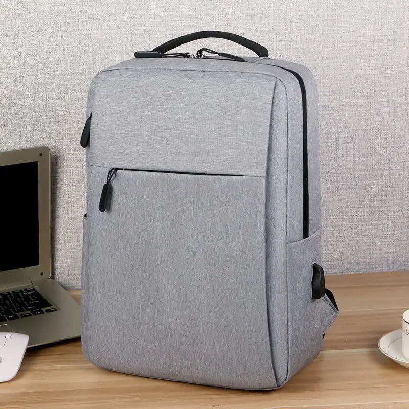 HKM-538963 Waterproof Oxford Polyester Laptop Backpack with USB Charging Port - Customisable Unisex Rucksack for Business Use