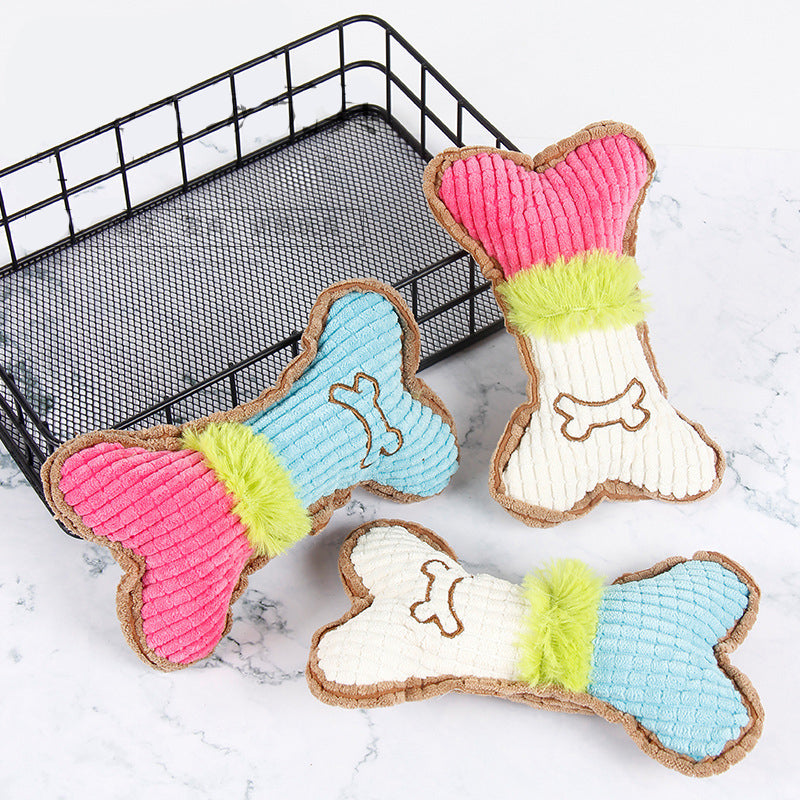 HKM-5390141 Plush Squeaky Dog Chew Toy for Small to Medium Breeds, Perfect for Teething and Interactive Play