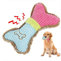 HKM-5390141 Plush Squeaky Dog Chew Toy for Small to Medium Breeds, Perfect for Teething and Interactive Play