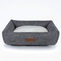 HKM-5390525 Warm Linen Square Pet Bed for Autumn and Winter - Gray, Brown, Plaid Designs in Various Sizes