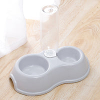 HKM-5390653 Double Bowl Plastic Pet Drinking Bottle with Companion Bowl - 500ml, Four Colors Available