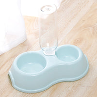 HKM-5390653 Double Bowl Plastic Pet Drinking Bottle with Companion Bowl - 500ml, Four Colors Available
