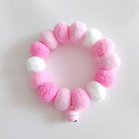HKM-5392445 Gradient Color Pet Fur Ball Collar with Bell for Cats - Various Sizes Available