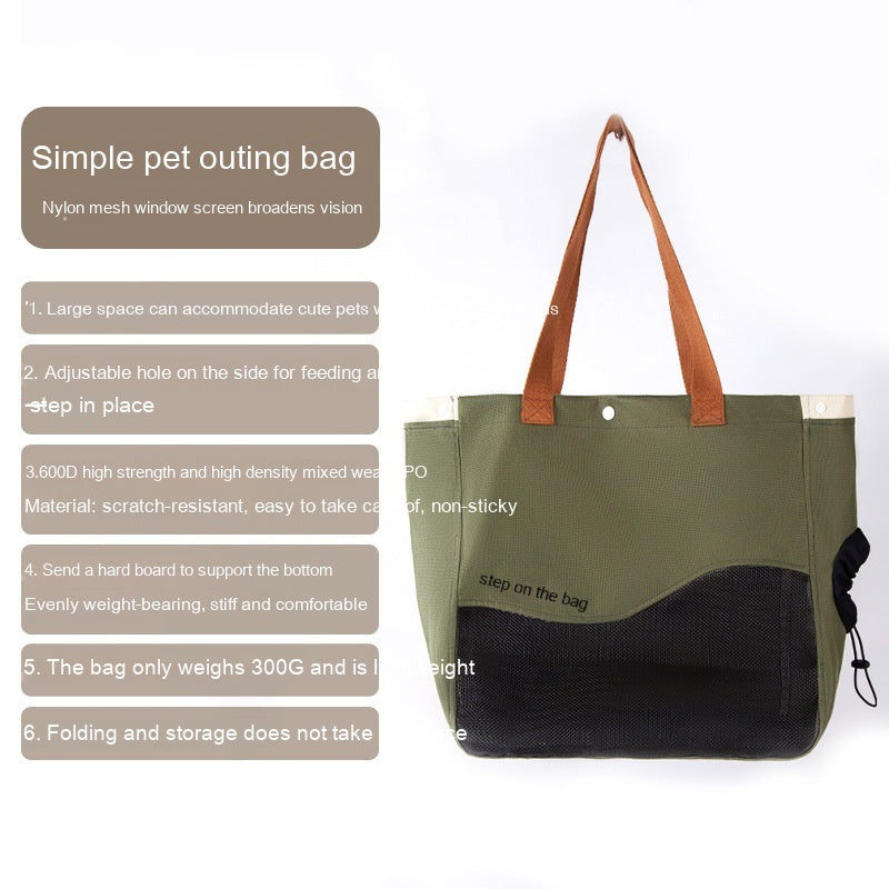HKM-5392701 Adorable Open Head Canvas Shoulder Bag for Cats and Dogs, Multiple Patterns Available