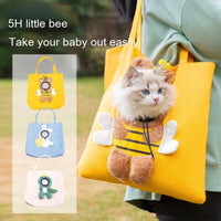 HKM-5392701 Adorable Open Head Canvas Shoulder Bag for Cats and Dogs, Multiple Patterns Available