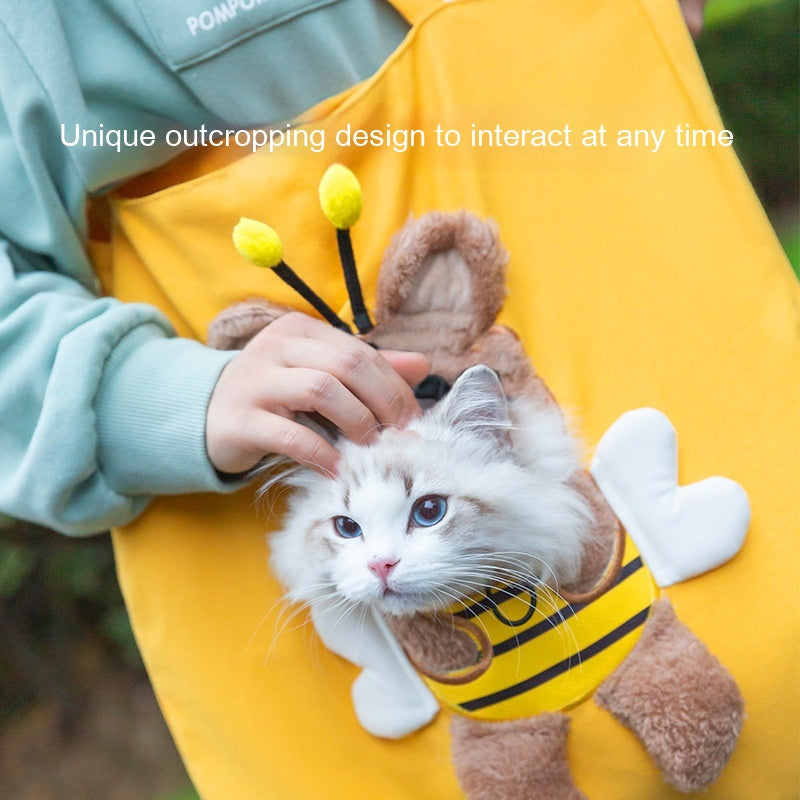 HKM-5392701 Adorable Open Head Canvas Shoulder Bag for Cats and Dogs, Multiple Patterns Available