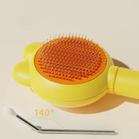 HKM-5393725 Self-Cleaning Cat and Dog Grooming Brush with Metal Comb and Massage Tips for Shedding