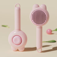 HKM-5393725 Self-Cleaning Cat and Dog Grooming Brush with Metal Comb and Massage Tips for Shedding