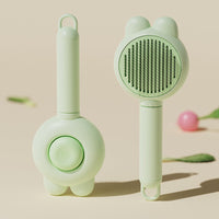 HKM-5393725 Self-Cleaning Cat and Dog Grooming Brush with Metal Comb and Massage Tips for Shedding