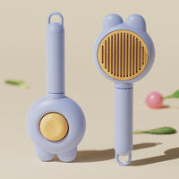 HKM-5393725 Self-Cleaning Cat and Dog Grooming Brush with Metal Comb and Massage Tips for Shedding