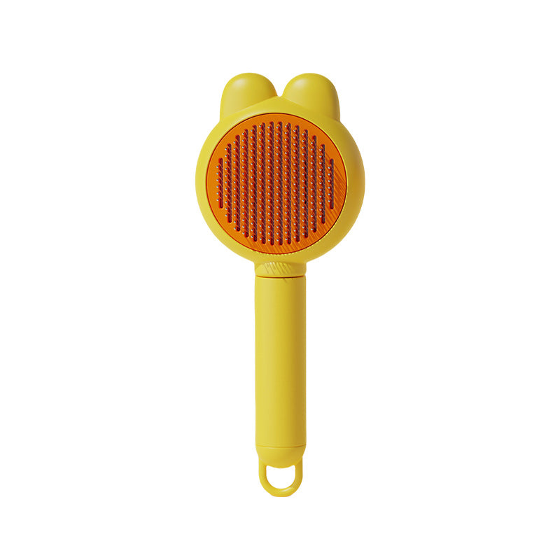 HKM-5393725 Self-Cleaning Cat and Dog Grooming Brush with Metal Comb and Massage Tips for Shedding