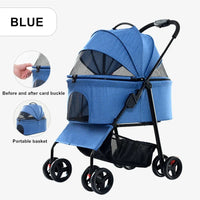 HKM-539411 Folding Pet Stroller for Cats and Dogs - Lightweight & Convenient Travel Carrier