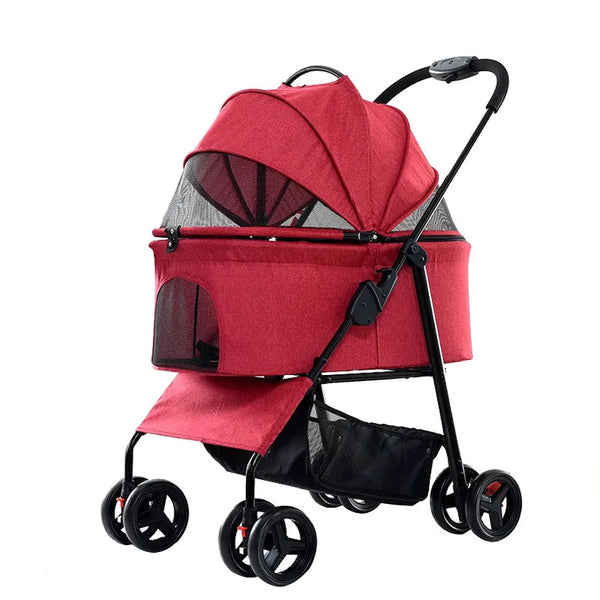 HKM-539411 Folding Pet Stroller for Cats and Dogs - Lightweight & Convenient Travel Carrier
