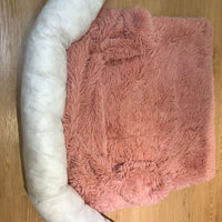 HKM-5394493 Removable and Washable Plush Cotton Pet Nest with Gradient Gray and Leather Powder Options