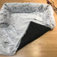 HKM-5394493 Removable and Washable Plush Cotton Pet Nest with Gradient Gray and Leather Powder Options