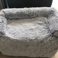 HKM-5394493 Removable and Washable Plush Cotton Pet Nest with Gradient Gray and Leather Powder Options