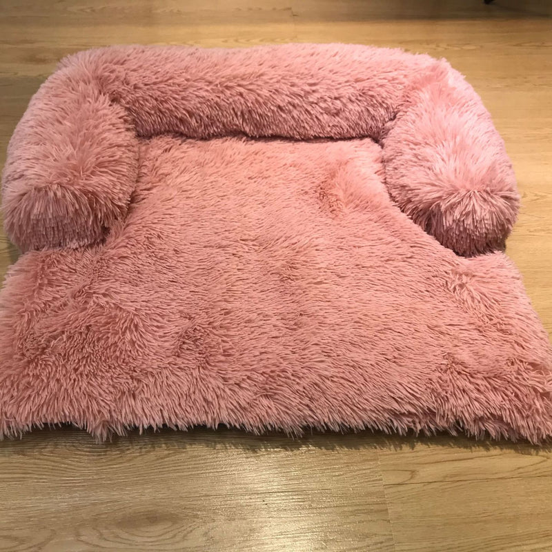 HKM-5394493 Removable and Washable Plush Cotton Pet Nest with Gradient Gray and Leather Powder Options