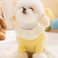 HKM-5395005 Warm Knitted Dog Sweater with Turtleneck and Star Pattern for Small Breeds and Puppies