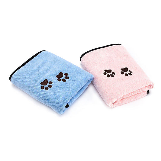 HKM-5395901 Quick-Drying Absorbent Dog Cleaning Cloth in Blue & Pink - 50cm x 90cm