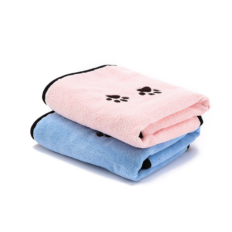 HKM-5395901 Quick-Drying Absorbent Dog Cleaning Cloth in Blue & Pink - 50cm x 90cm