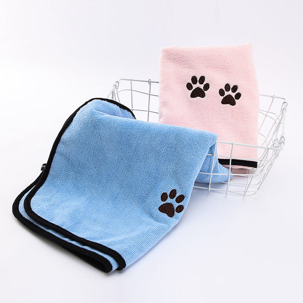 HKM-5395901 Quick-Drying Absorbent Dog Cleaning Cloth in Blue & Pink - 50cm x 90cm