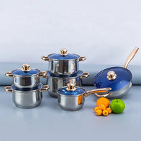 HKM-539603 12-Piece Non-Stick Aluminium Cookware Set with Stainless Steel Utensils