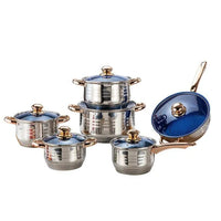 HKM-539603 12-Piece Non-Stick Aluminium Cookware Set with Stainless Steel Utensils