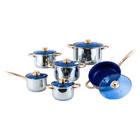 HKM-539603 12-Piece Non-Stick Aluminium Cookware Set with Stainless Steel Utensils