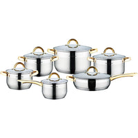 HKM-539603 12-Piece Non-Stick Aluminium Cookware Set with Stainless Steel Utensils