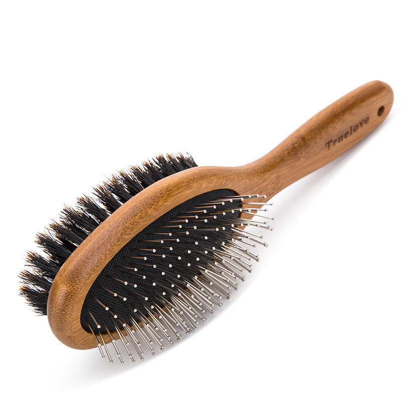 HKM-539603 Double-Sided Stainless Steel Needle Pet Comb Brush for Dogs - Size S, M, L