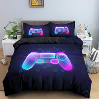 HKM-539667 Creative Gamepad Queen Size Duvet Cover Bedding Set - 4 Piece Design