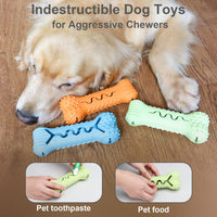 HKM-5397693 Durable Bone-Shaped Chew Toy for Aggressive Chewers – Natural Rubber Dog Dental Care & Puzzle Treat Dispenser