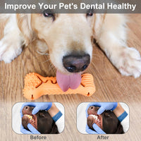 HKM-5397693 Durable Bone-Shaped Chew Toy for Aggressive Chewers – Natural Rubber Dog Dental Care & Puzzle Treat Dispenser