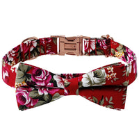 HKM-5398205 Cotton Flower Pattern Dog Collar with Adjustable Sizes in Pink and Blue Styles