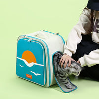 HKM-5398461 Expandable Portable Cat Backpack for Outdoor Camping, Fits Cats Up to 9 kg, Medium Hard Nylon Materials