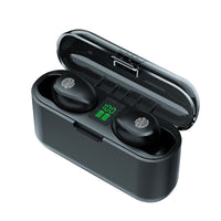 HKM-539923 F9 Smiley Mini TWS Bluetooth Headset with Stereo Sound, Voice Control, and Battery Display