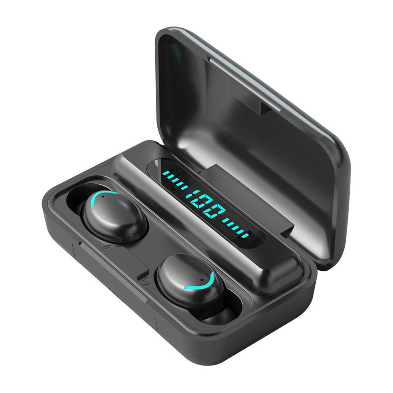 HKM-539923 F9 Smiley Mini TWS Bluetooth Headset with Stereo Sound, Voice Control, and Battery Display