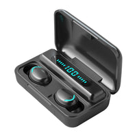 HKM-539923 F9 Smiley Mini TWS Bluetooth Headset with Stereo Sound, Voice Control, and Battery Display
