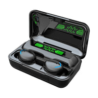 HKM-539923 F9 Smiley Mini TWS Bluetooth Headset with Stereo Sound, Voice Control, and Battery Display